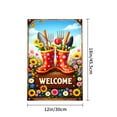 thumbnail image 4 of Amhnf Welcome Garden Tools In Red Boots With Flowers And Wooden Sign For Home Outdoor Garden Yard Decor 12x18 inch, 4 of 5