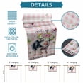 thumbnail image 6 of Spring Pig Table Runner - 90 Inch Long Butterfly Botanical Floral Pink Plaid Cotton and Linen Blended Dress Scarves Farmhouse Table Runner for Kitchen Dining, Coffee Table, 13" x 90", 6 of 8