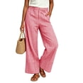 thumbnail image 5 of Edvintorg Wide Leg Pants Woman Cotton Ruched High Waisted Flowy Loose Casual Trousers Women Clothing Red XL, 5 of 8