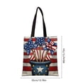 thumbnail image 3 of Qjidjing Independence Day Canvas Bag, Tote Bag, Patriotic American Flag Pattern Canvas, for 4th of July Shopping, Outdoor Activity, Daily Use, 3 of 6