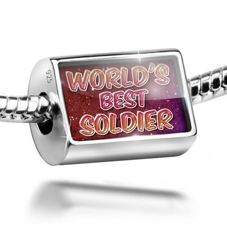 Neonblond Charm Worlds best Soldier, happy sparkels 925 Sterling Silver (Best Soldiers In The World)