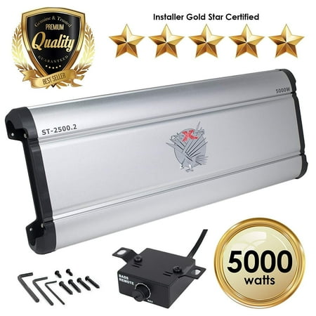 1200 Bass Amplifier - Car Amplifiers - ST-2500.2 5000 Watt 2 Channels Class AB Amp 2/4 Ohm + Bass Knob