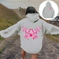 thumbnail image 5 of Hoodies for women Drawstring Long Sleeve Pink Ribbon Graphic Cancer Awareness Hooded Sweatshirts with Pockets Casual Pullover Tops, 5 of 8