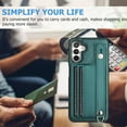 thumbnail image 3 of Nalacover Wallet Case for Samsung Galaxy A54 5G, Business PU Leather Unique Design Wristband Kickstand Credit Card Holder Slots Shockproof Scratch Resistant Phone Case for Samsung Galaxy A54 5G,Green, 3 of 6