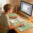 thumbnail image 5 of Large Pad Desk Mat with Leaf Print for Home Gaming and Study 300x800mm Rubber Keyboard Pad Home & Pad Nice Edge Thick Desk Mat Laptop, 5 of 5