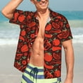 thumbnail image 5 of Yiaed Tomatoes And Chili Print Hawaiian Shirt for Men Short Sleeve Button Down Shirts Beach Shirts for Men-Medium, 5 of 5