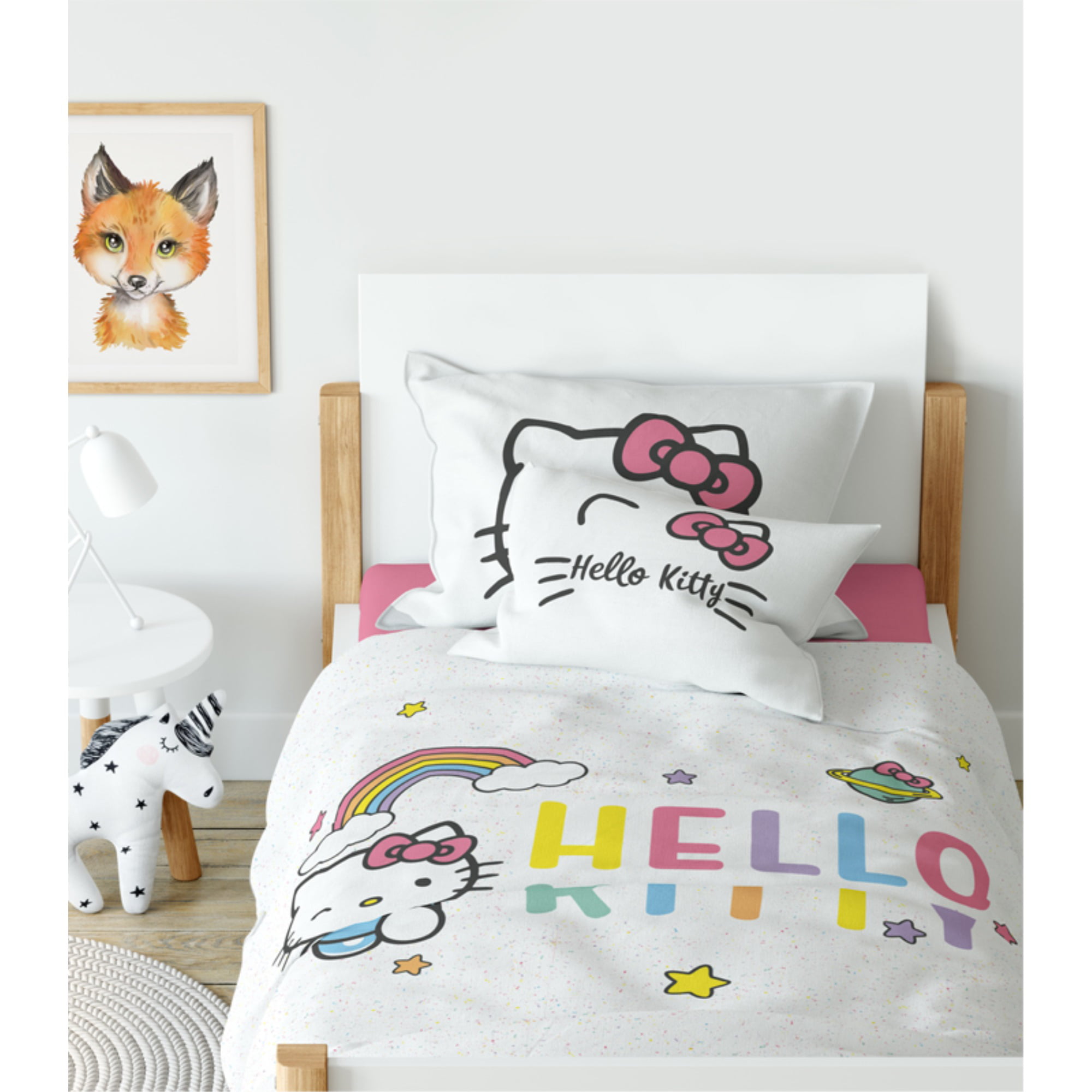 Hello Kitty Ink Single Duvet & Matching Curtains Bedding Set New Gift 