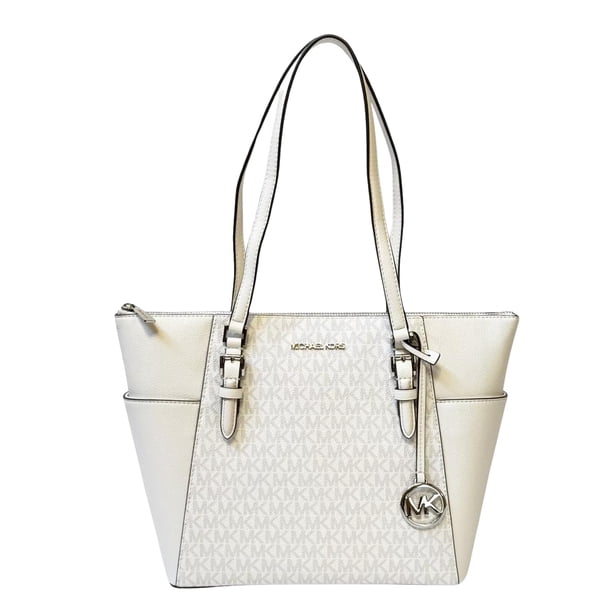 Bolso Michael Kors Large Charlotte de piel saffiano blanca