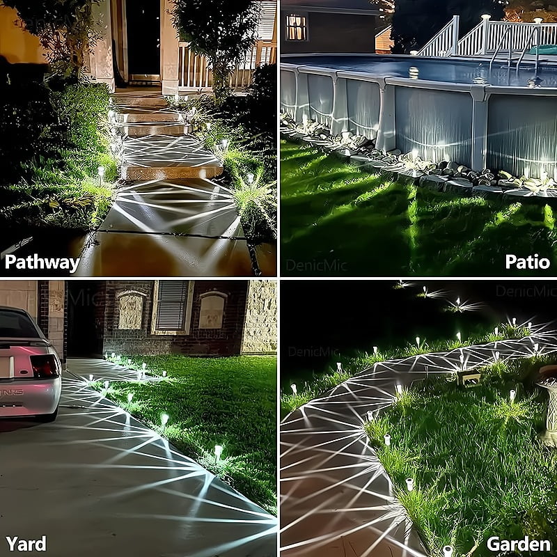 Solar Street Lights Outdoor, 12 Pack LED Pathway Lights – Warm White, IP65 Waterproof, Auto on/off for Garden, Walkway, Patio, Driveway, Landscape
