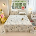 1pcs 100 Cotton Bed Sheet Flower Series Printed Double Top King Sheets