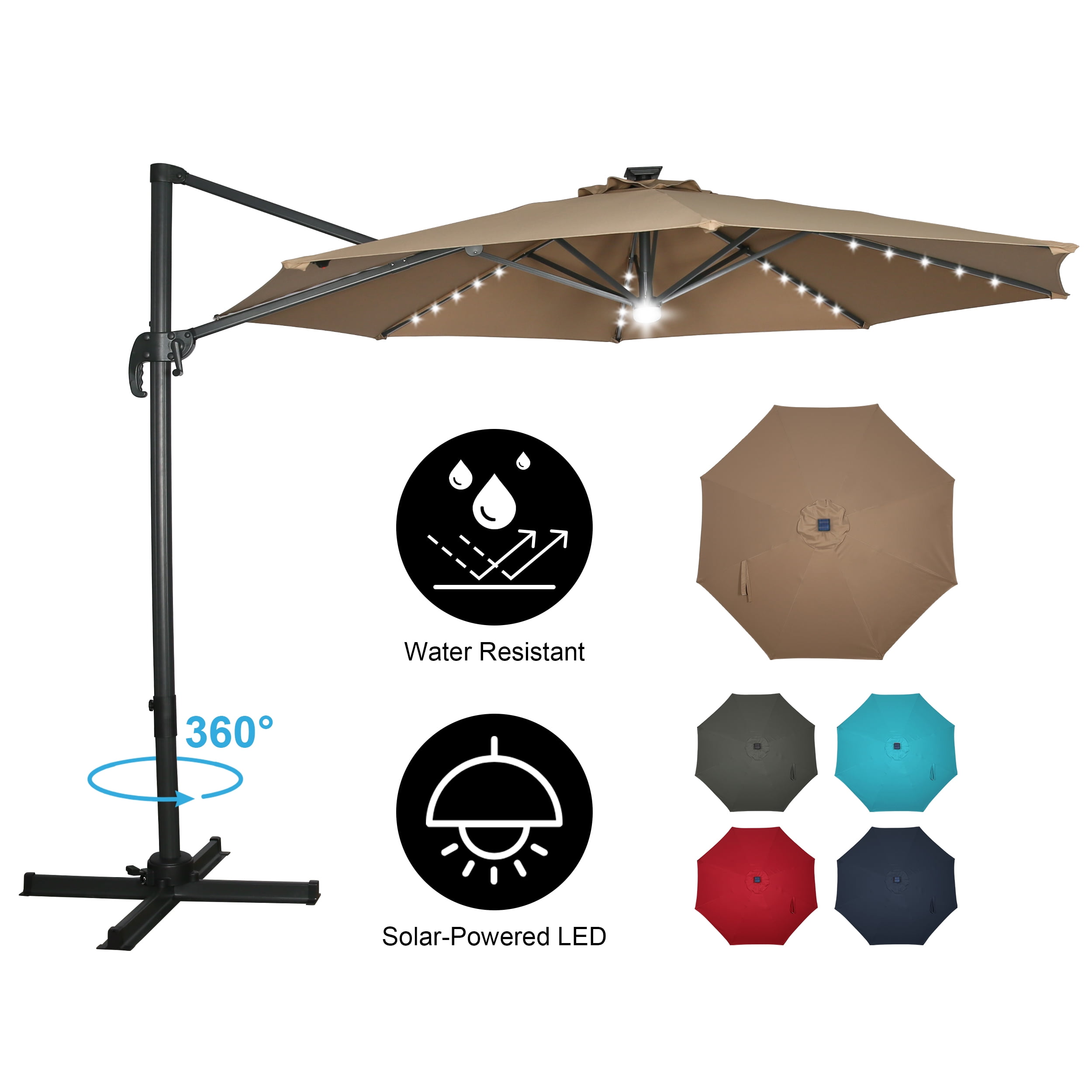 Patio 360° Rotation 10 Ft Solar Powered LED Lights Outdoor ... Patio 360° Rotation 10 Ft Solar Powered LED Lights Outdoor ... on {keyword}