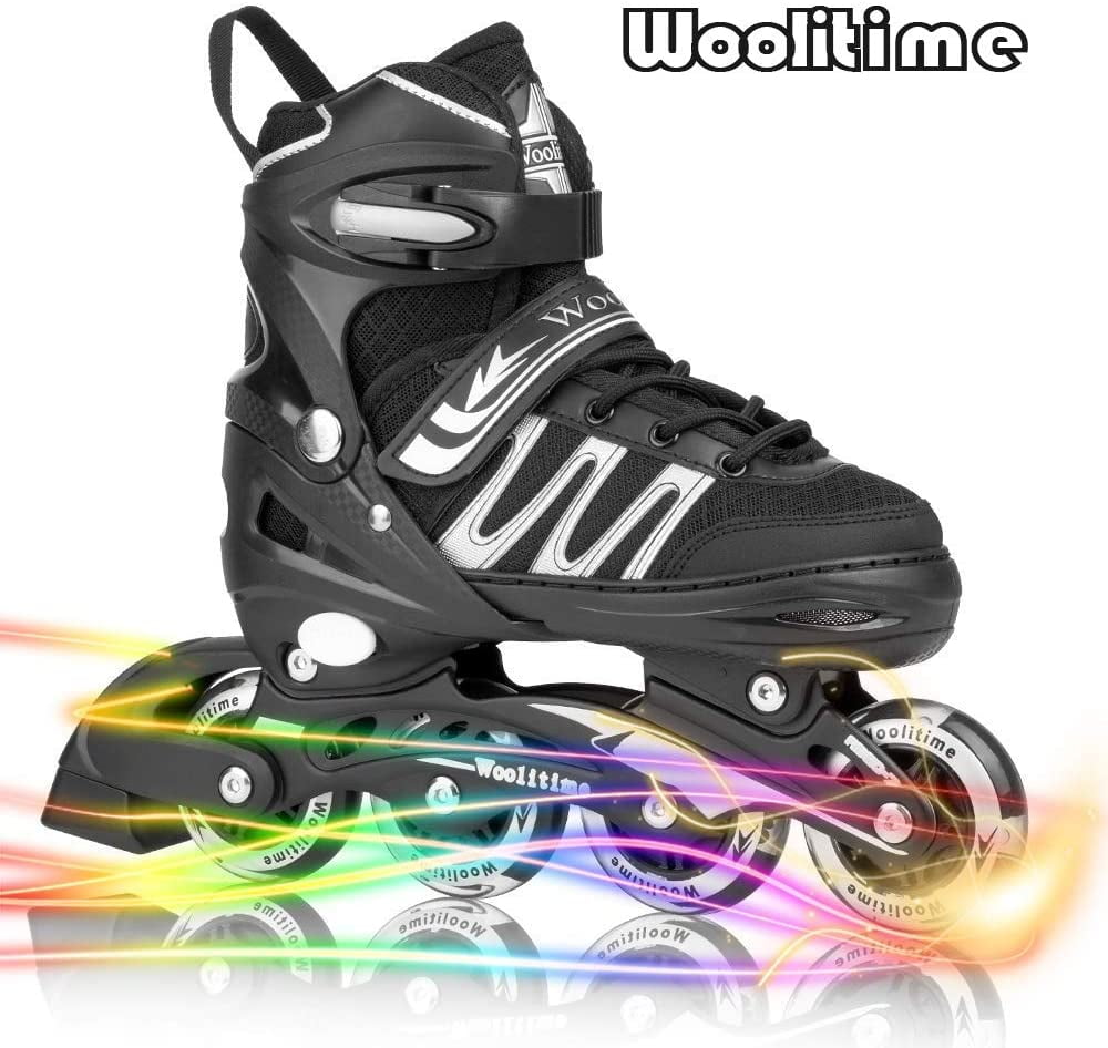IUU Sports Adjustable Inline Skates for Kids and Adults Rollerblades with Featuring All Illuminating Wheels Men and Ladies for Girls and Boys