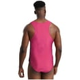 thumbnail image 2 of vastwit Men's Athletic Supporters Bodysuit Slim Fit Active Wrestling Singlet Leotard Hot Pink L, 2 of 7