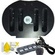 DOT-01 Replacement Dual Slot USB Charger for Fujifilm NP-45S and Fujifilm T190 Digital Camera and Fujifilm NP45S Accessory Bundle