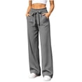 thumbnail image 2 of High Waist Summer Pants for Women Zaewscy Fashion Women Casual High Waist Pocket Pants Pants Comfortable Casual Pants Gray M, 2 of 9