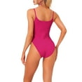 thumbnail image 3 of INSPIRE CHIC Women's Ribbed Sleeveless Sweetheart Neck Y2K Tank Top Bodysuits Hot Pink L, 3 of 5