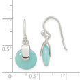 thumbnail image 3 of Finest Gold Sterling Silver Imitation Turquoise Circle Earrings, 3 of 3