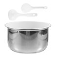 thumbnail image 3 of 1 juego de repuesto de olla interior de acero inoxidable para olla arrocera con pala para arroz y cesta para cocinar al vapor, olla eléctrica universal antiadherente de 4 l., 3 of 6