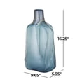 thumbnail image 3 of DecMode 16" Abstract Handmade Blown Blue Glass Vase, 3 of 7