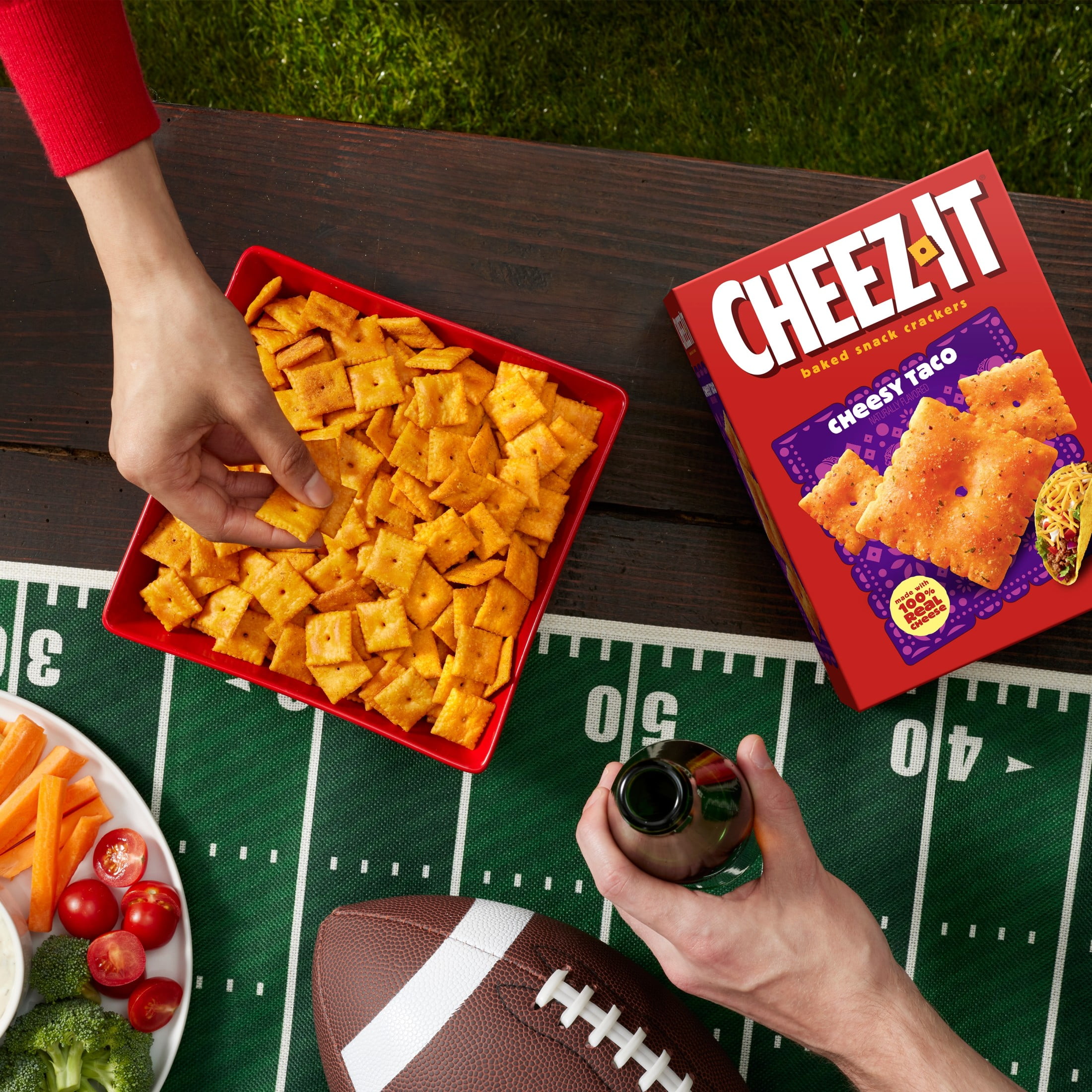 (12 pack) Cheez-It Cheesy Taco Baked Snack Crackers, Lunch Snacks, 12.4 oz
