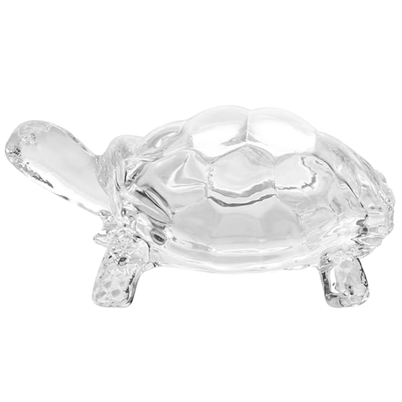 1Pc Transparent Glass Tortoise Figurine 84x54.5mm Sculpture