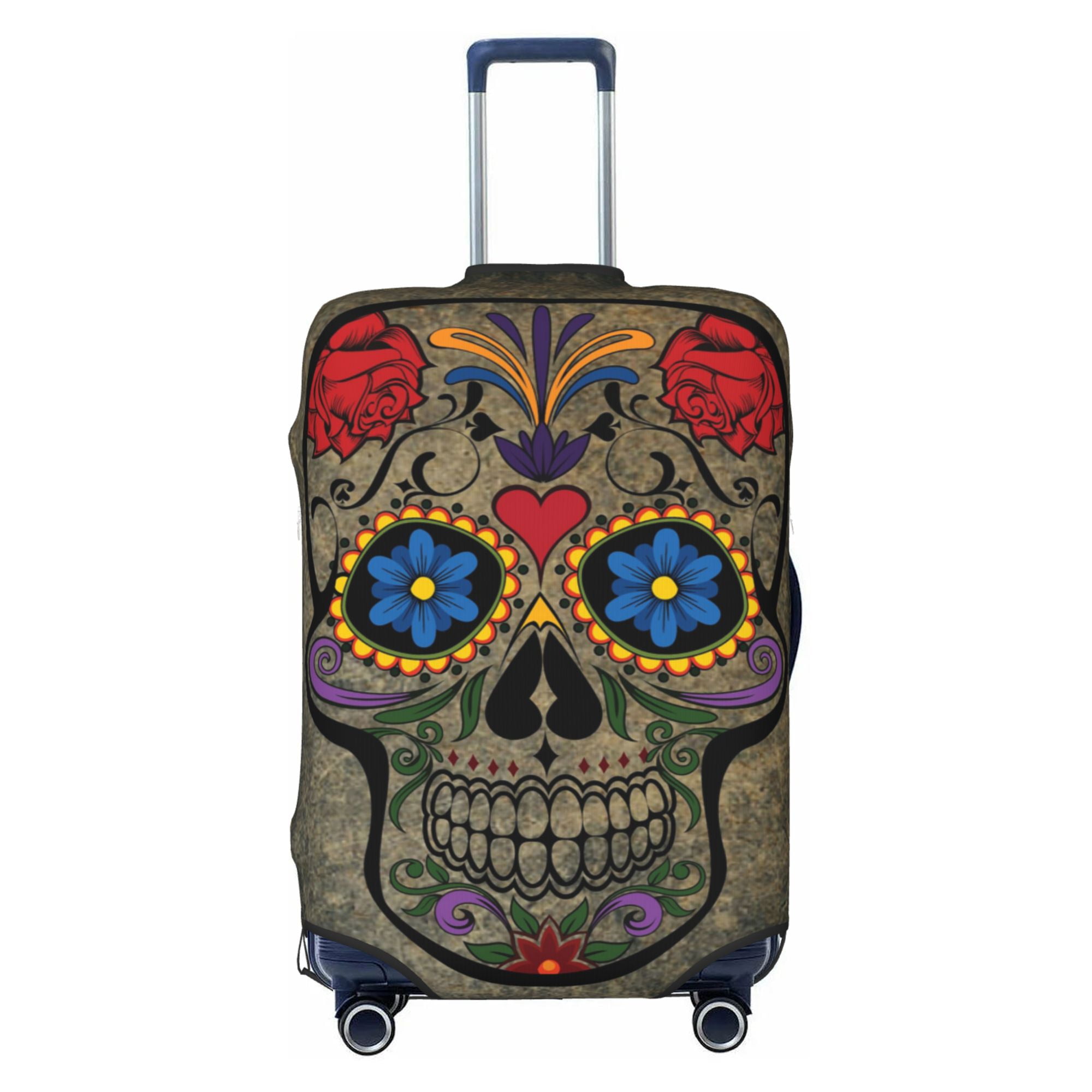 XMXY Travel Luggage Cover Protector, Flower Skull Death Skeleton