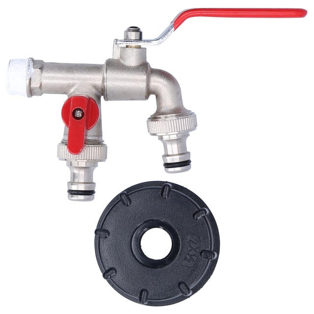 Adaptador de contenedor IBC Conector doble Manguera de drenaje de tanque de latón Grifo Válvula de grifo Accesorio Pieza Tipo de boquilla de doble cabezal