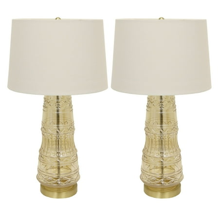 decor therapy set of two embellished quatrefoil glass table lamp