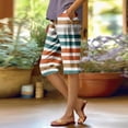 thumbnail image 5 of Mlqidk Mint Green Linen Capri Pants for Women Striped Bermuda Shorts High Waisted Knee Length Plus Size Shorts Dressy Casual Pedal Pushers with Pockets Mint Green XL, 5 of 5