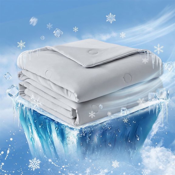 Merryhome Cooling Comforter Twin 60"x78", Arc-Chill Q-Max >0.4 Lightweight Breathable Comforter for Adults and Hot Sleepers, Gray