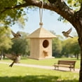 thumbnail image 6 of DAMAI Wooden Bird House for Outside Hanging Birdhouse, ird Nesting House Family Bird House Wood Decorative Small Animal Cave, Garden Nesting Box Bird Feeder Hanger for Outdoor Decor, 6 of 6