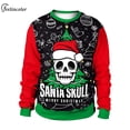 thumbnail image 4 of Sudadera de calavera de Papá Noel para hombres y mujeres, jersey de cuello redondo, Top de gran tamaño, estampado 3D, ropa de calle Hip Hop, ropa de Halloween y Navidad, 4 of 4