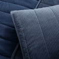 thumbnail image 3 of Mainstays Solid Textured Corduroy Quilted Pillow Sham, Navy Blue, King, 1 Pack, All Ages, 3 of 5