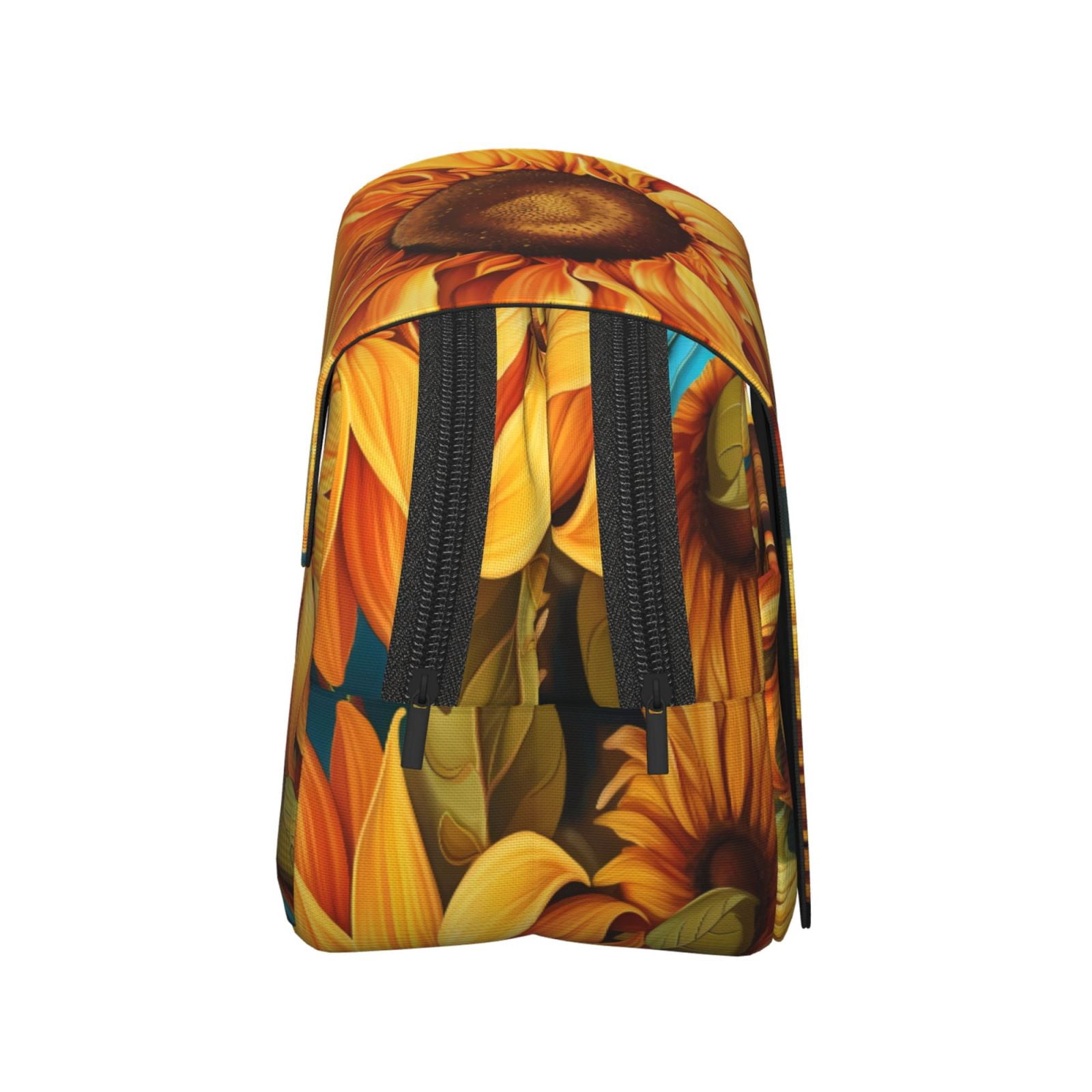 Rateoe Deep Yellow Colorful Sunflower Pattern Double Clamshell Pen Case, Storage Organizer with Two Zipper Compartments– Holds Up to 50 Pencils & Pens