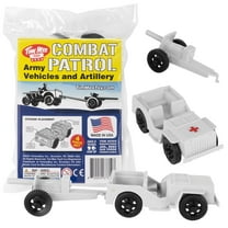 TimMee COMBAT PATROL Willys & Artillery - White 4pc Playset USA Made