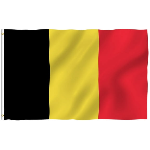ANLEY [Fly Breeze] 3x5 Foot Belgium Flag - Vivid Color and UV Fade Resistant - Canvas Header and Double Stitched - Belgian National Flags Polyester with Brass Grommets 3 X 5 Ft