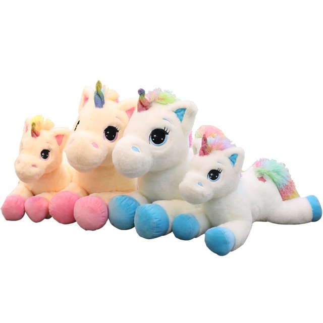 40/60/80cm Stuffed Animal Baby Dolls Kawaii Cartoon Rainbow Unicorn Plush toys Kids Present Toys Children Baby Birthday Gift zhangmengya LED