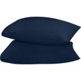 thumbnail image 4 of Fundas de almohada Utopia Bedding Queen, paquete de 2 unidades, microfibra suave, azul marino, 4 of 7