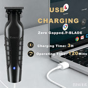 KEMEI Mens Professional Hair Trimmer, Cordless Rechargeable T-Blade Beard Trimmer and Hair Clippers