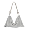 thumbnail image 1 of Bolsa Hobo de Strass para Mujer Plata 32x17 cm, 1 of 9