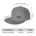 thumbnail image 2 of DouZhe Flat Brim Cap Snapback Hat, Cartoon Fishing Frog Prints Adjustable Gray Adult Baseball Cap, 2 of 6