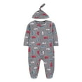thumbnail image 2 of Cowsor Baby Double Zip Romper Infant Boys Girls Footed Cotton Bodysuit PJS 1 Piece Graphic Pajamas Playsuit With Hat, 2 of 3
