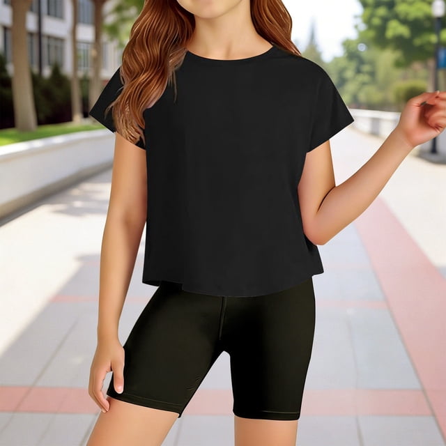 Vêtements pour Filles T-Shirts Graphiques à Col Rond Tenues d'Été Garçons 8-9 Ans Vêtements