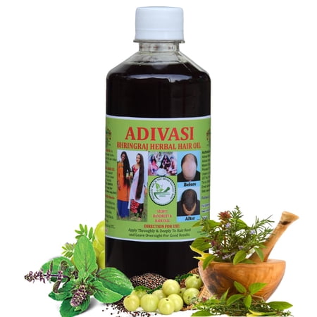 Adivasi Bhringraj Herbal Hair Oil 250Ml Pure Natural Adivasi Ayurvedic Herbs