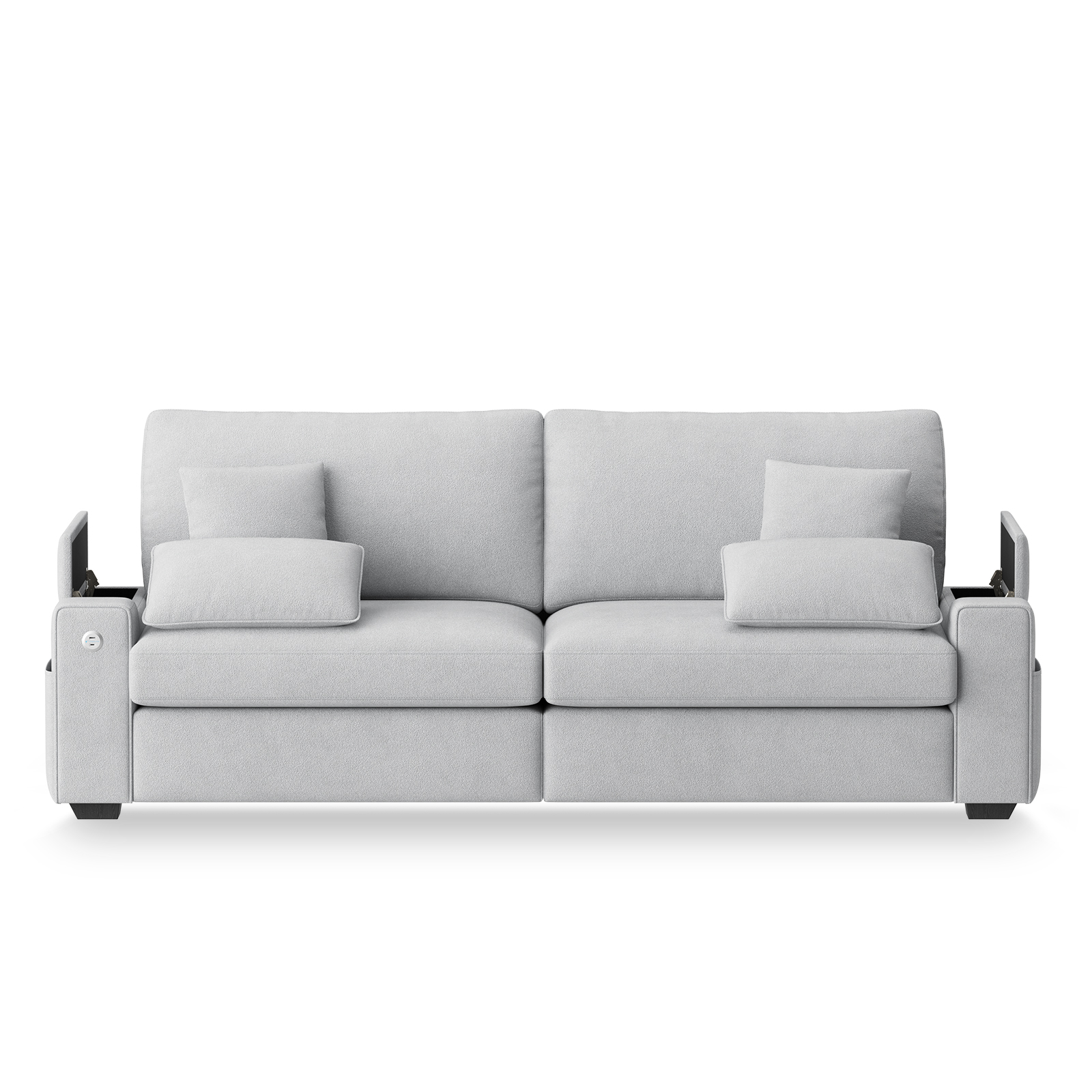 EOP 89" Loveseat Sofa, Comfy Modern 2-Seats Sofa with Pillow Armrest, USB/Type-C Port, Side Storage, Removable Cover, Deep Seat Couch, Small Couches for Small Space and Living Room, Light Gray