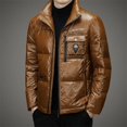 thumbnail image 3 of Chaqueta de invierno de plumón para hombre, chaqueta brillante, plumón de pato para hombre, ropa de diseñador con relleno ligero para hombre, abrigo informal para hombre, 3 of 5