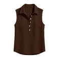 thumbnail image 4 of Noric Women's Cotton Linen Tank Tops Collared Button Up Casual Summer Loose Fit Sleeveless Tops, 4 of 8