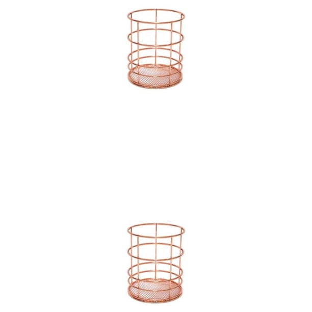 Wosthever Organizador de almacenamiento multifuncional de metal: solución organizada y que ahorra espacio para Office Easy Rose Gold 9 ** 10cm Oro rosa 9 ** 10 cm, portalápices circular 2Conjunto