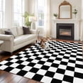 thumbnail image 2 of 5'x7' Area Rugs for Living Room Bedroom, Black White Plaid Washable Rug Carpet Runner Indoor Outdoor, Farmhouse Modern Minimalist Geometric Non Slip Floor Mats Area Rug for Kitchen, Nursery, 2 of 8