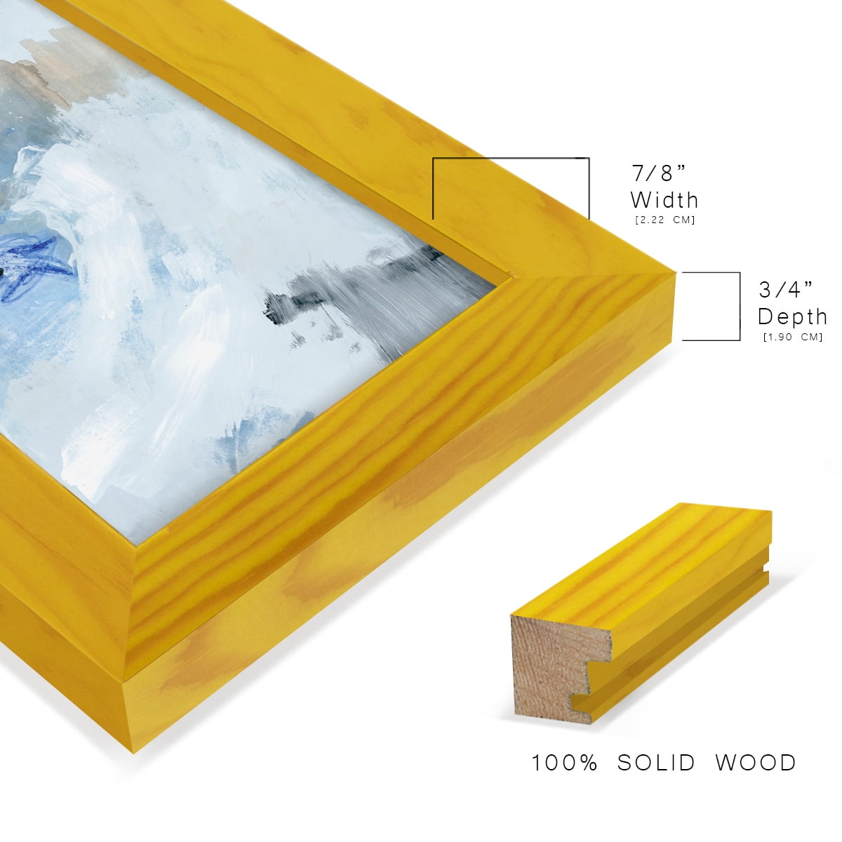 Welle I - Framed Print w/glass - Sunflower Yellow